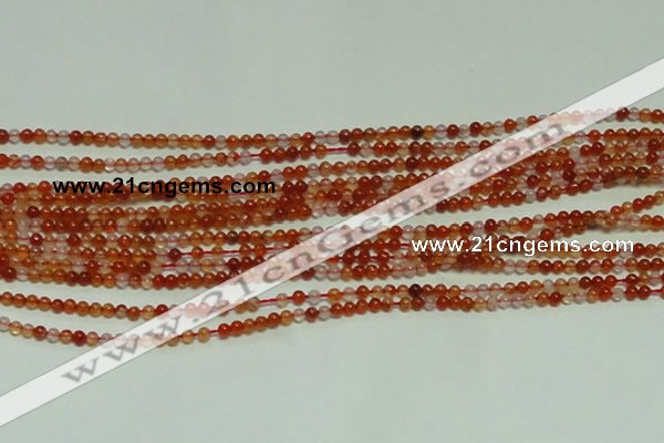 CTG153 15.5 inches 3mm round grade A tiny red agate beads wholesale