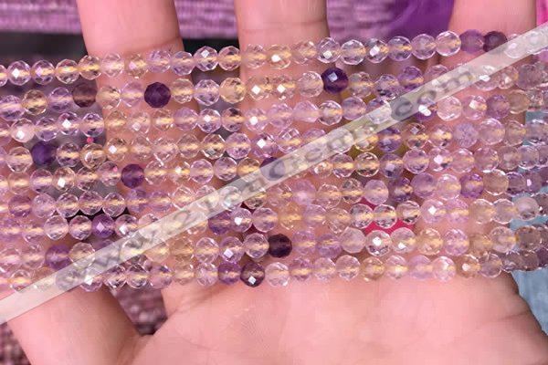 CTG1538 15.5 inches 4mm faceted round ametrine beads wholesale