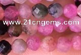 CTG1543 15.5 inches 4mm faceted round tourmaline beads wholesale