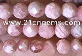 CTG1546 15.5 inches 4mm faceted round rhodochrosite beads wholesale