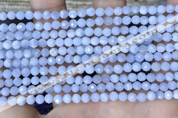 CTG1553 15.5 inches 4mm faceted round blue lace agate beads