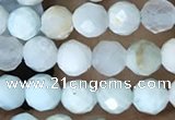 CTG1555 15.5 inches 4mm faceted round Chinese larimar beads