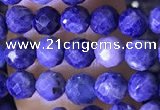 CTG1556 15.5 inches 4mm faceted round sapphire gemstone beads