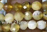 CTG1558 15.5 inches 4mm faceted round yellow opal beads