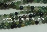 CTG156 15.5 inches 3mm round tiny moss agate beads wholesale