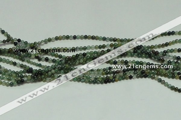 CTG156 15.5 inches 3mm round tiny moss agate beads wholesale