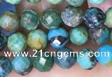 CTG1561 15.5 inches 4mm faceted round turquoise beads wholesale