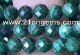 CTG1562 15.5 inches 4mm faceted round malachite beads wholesale