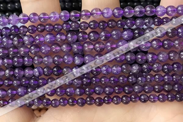 CTG1584 15.5 inches 4mm round amethyst gemstone beads wholesale