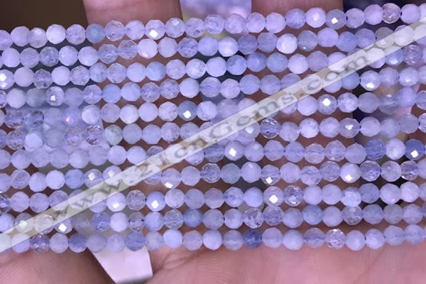 CTG1604 15.5 inches 3.5mm faceted round tiny aquamarine beads