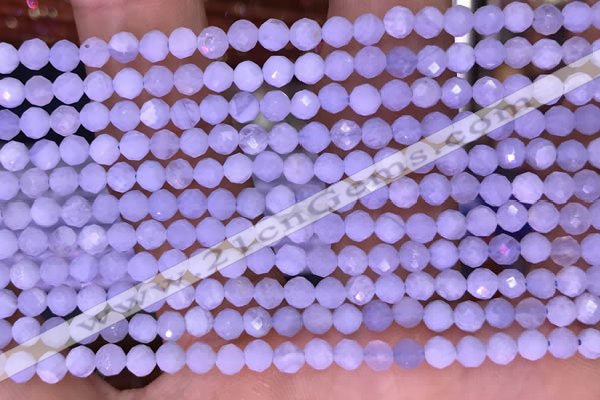 CTG1605 15.5 inches 3.8mm faceted round tiny blue lace agate beads