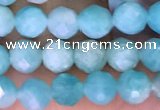 CTG1610 15.5 inches 5mm faceted round tiny amazonite beads