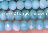 CTG1611 15.5 inches 3*4mm faceted rondelle tiny amazonite beads