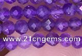 CTG1624 15.5 inches 3mm faceted round tiny amethyst beads