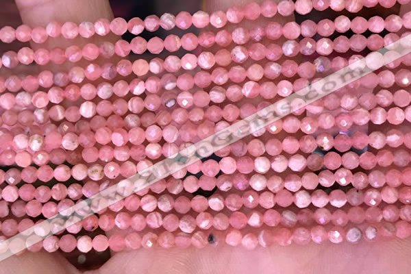 CTG1633 15.5 inches 3mm faceted round tiny rhodochrosite beads