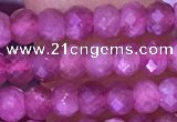 CTG1642 15.5 inches 3*4mm faceted rondelle tiny pink tourmaline beads