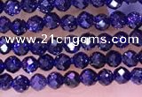 CTG1666 15.5 inches 2mm faceted round tiny blue goldstone beads