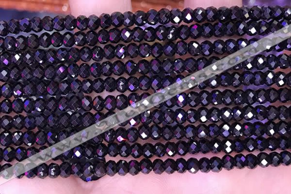 CTG1668 15.5 inches 2.5*4mm faceted rondelle tiny blue spinel beads