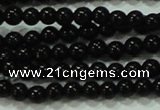 CTG17 15.5 inches 2mm round A grade tiny black agate beads