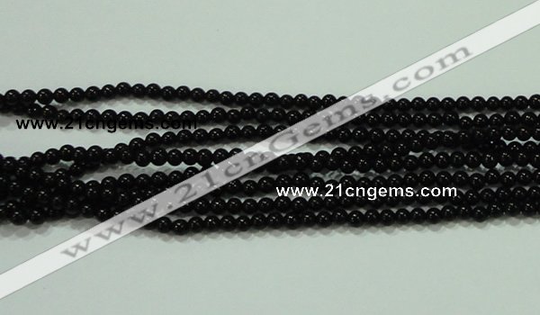 CTG17 15.5 inches 2mm round A grade tiny black agate beads