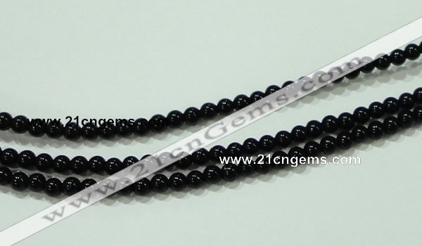 CTG18 15.5 inches 3mm round A grade tiny black agate beads