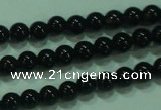 CTG19 15.5 inches 3mm round B grade tiny black agate beads