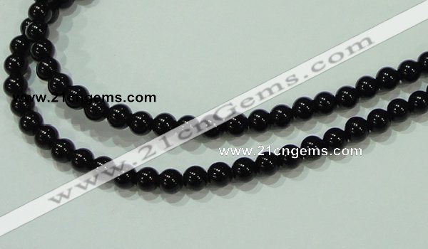 CTG20 15.5 inches 4mm round B grade tiny black agate beads