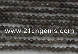 CTG200 15.5 inches 2mm faceted round tiny smoky quartz beads