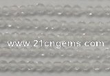 CTG202 15.5 inches 3mm faceted round tiny white crystal beads