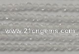 CTG202 15.5 inches 3mm faceted round tiny white crystal beads