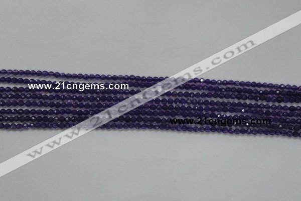 CTG205 15.5 inches 3mm faceted round tiny amethyst gemstone beads