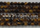 CTG207 15.5 inches 3mm faceted round tiny yellow tiger eye beads