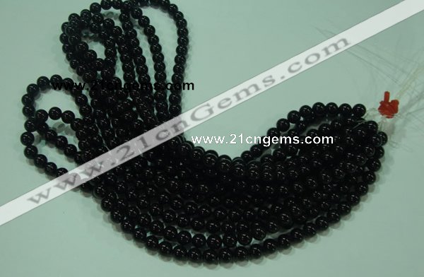 CTG21 15.5 inches 6mm round B grade black agate beads wholesale