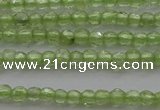 CTG210 15.5 inches 2mm faceted round tiny olive quartz beads