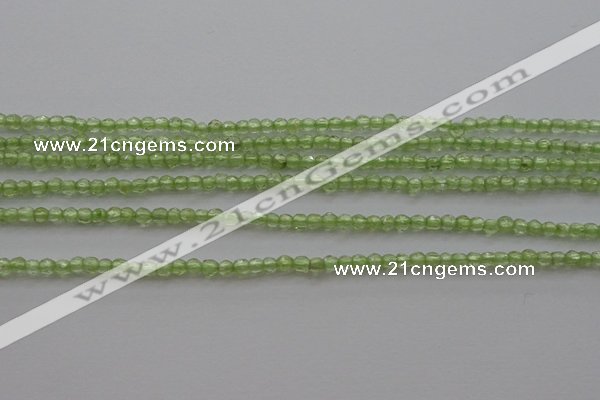 CTG210 15.5 inches 2mm faceted round tiny olive quartz beads