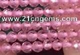 CTG2113 15 inches 2mm faceted round tiny quartz glass beads