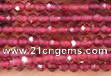 CTG2117 15 inches 2mm faceted round tiny quartz glass beads