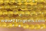 CTG2120 15 inches 2mm,3mm faceted round yellow agate gemstone beads