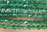 CTG2122 15 inches 2mm,3mm faceted round green agate gemstone beads