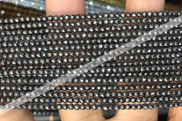 CTG2125 15 inches 2mm,3mm & 4mm faceted round hematite gemstone beads