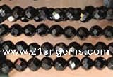 CTG2126 15 inches 2mm,3mm & 4mm faceted round black agate gemstone beads