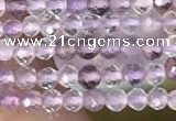 CTG2127 15 inches 2mm,3mm faceted round purple fluorite gemstone beads