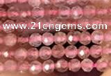 CTG2141 15 inches 2mm,3mm & 4mm faceted round strawberry quartz beads