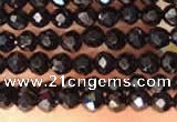 CTG2144 15 inches 2mm,3mm faceted round black spinel beads