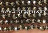 CTG2146 15 inches 2mm,3mm & 4mm faceted round pyrite gemstone beads