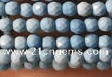 CTG2150 15 inches 2mm,3mm faceted round synthetic turquoise beads