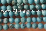 CTG2151 15 inches 2mm,3mm faceted round synthetic turquoise beads