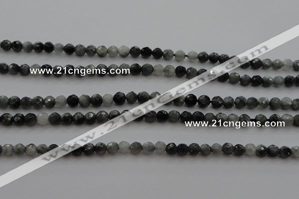 CTG216 15.5 inches 3mm faceted round tiny eagle eye jasper beads