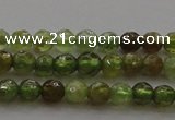 CTG219 15.5 inches 3mm faceted round tiny green garnet beads