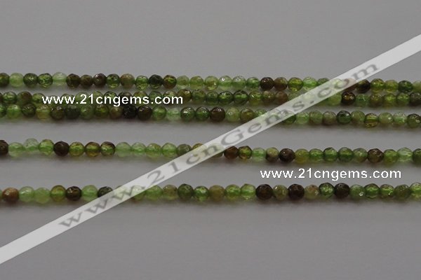 CTG219 15.5 inches 3mm faceted round tiny green garnet beads